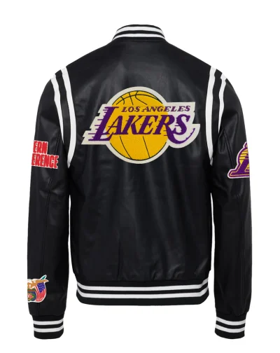 Los Angeles Lakers Vegan Black Leather Jacket