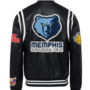 Memphis Grizzlies Vegan Black Leather Jacket