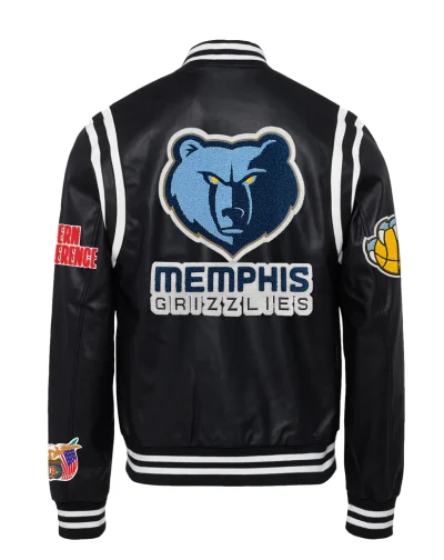 Memphis Grizzlies Vegan Black Leather Jacket