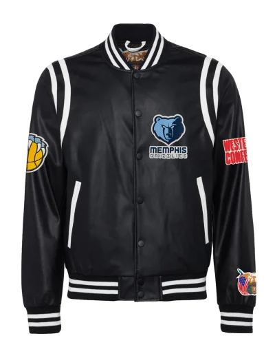 Memphis Grizzlies Vegan Black Leather Jacket