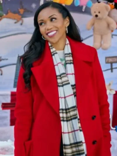 Christmas With A Kiss Mishael Morgan Red Wool Coat