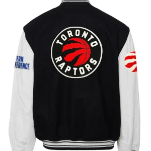 Toronto Raptors Wool & Leather Black/White Varsity Jacket