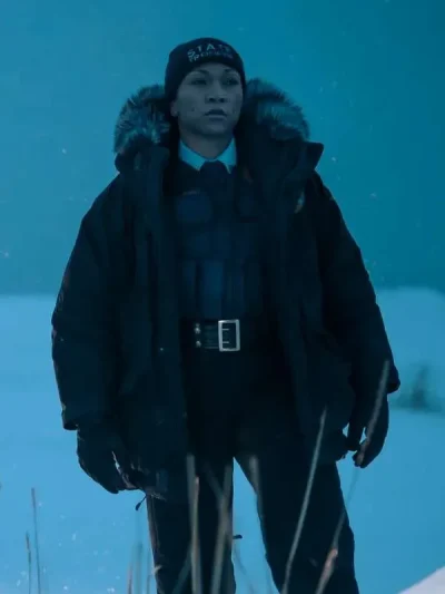 Evangeline Navarro True Detective S04 Black Parka Jacket