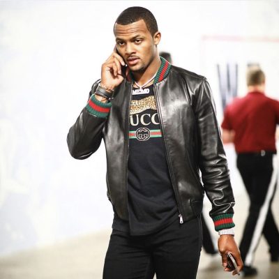 Deshaun Watson Black Leather Varsity Jacket