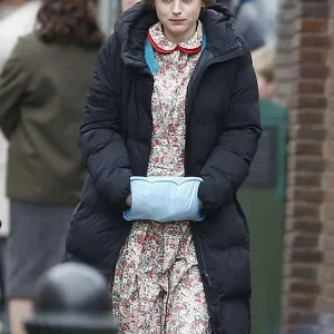 The Crown S04 Princess Diana Black Puffer Coat