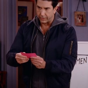 Friends The Reunion David Schwimmer Blue Bomber Jacket
