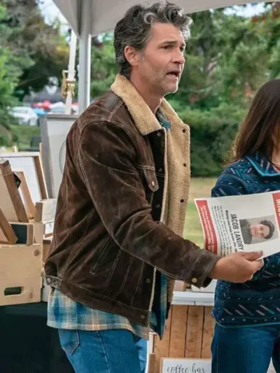 The Way Home S01 Jefferson Brown Shearling Leather Jacket