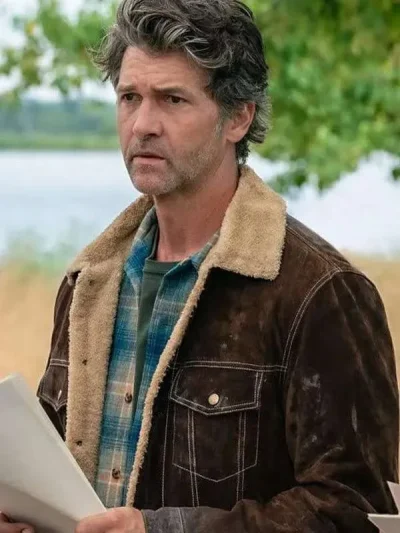 The Way Home S01 Jefferson Brown Shearling Leather Jacket