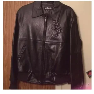 Pelle Pelle Embossed Black Leather Jacket