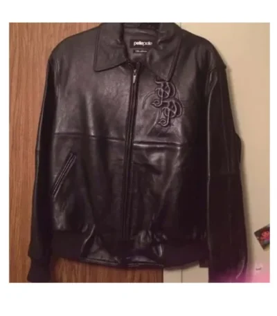 Pelle Pelle Embossed Black Leather Jacket
