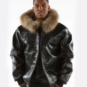 Pelle Pelle’s Black Fur Hooded Top Leather Jacket