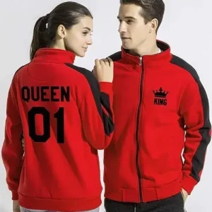 King and Queen Couple Matching Zipper Jacket