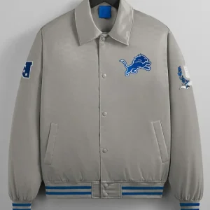 Chain Detroit Lions Gray Bomber Satin Jacket