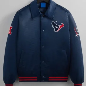 Meter Houston Texans Navy Bomber Satin Jacket
