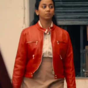 Black Mirror S06 Anajan Vasan Orange Leather Jacket
