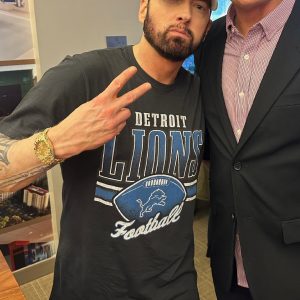 Eminem 47 Black Detroit Lions T-Shirt