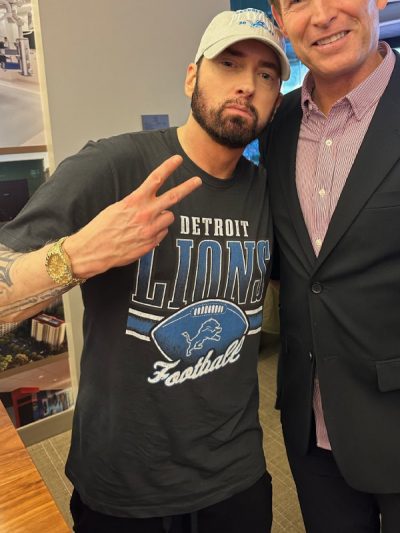 Eminem 47 Black Detroit Lions T-Shirt