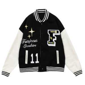 Fair Focus Dondrive Black Letterman Jacket