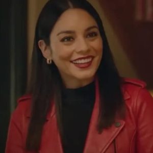 Vanessa Hudgens French Girl 2024 Red Leather Jacket
