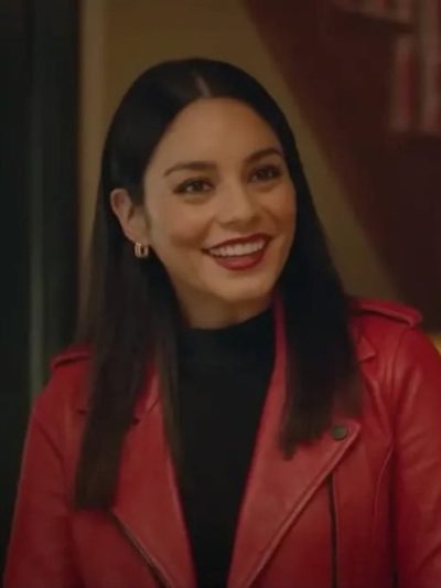 Vanessa Hudgens French Girl 2024 Red Leather Jacket