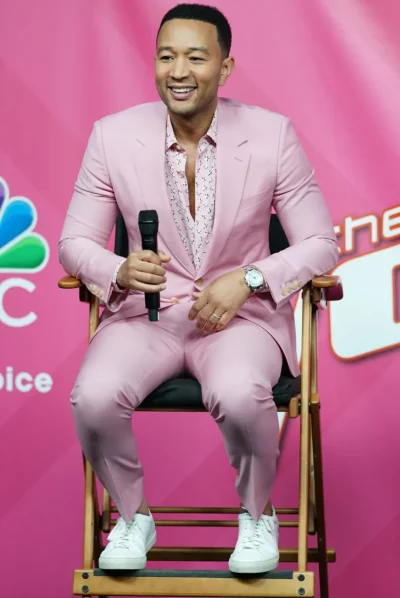 John Legend Pink Suit The Voice