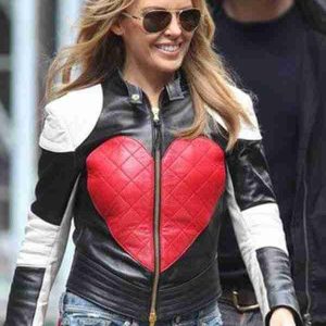 Love Heart Kylie Minogue Leather Jacket