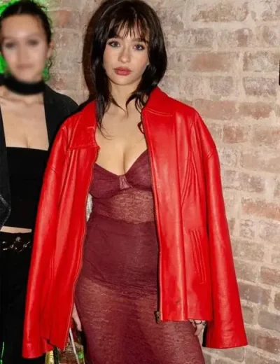 Masters Of The Air 2024 Malina Weissman Red Leather Jacket