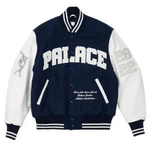 Palace Greek Navy Blue And White Varsity Jacket
