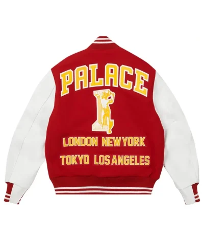 Palace Greek Red And White Wool Varsity Jacket