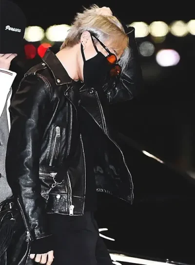 Bts Member Jimin Black Leather Jacket