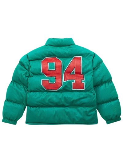 Supreme Mesh Jersey Puffer Green Jacket