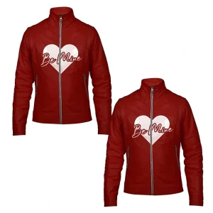 Valentines Day Couples Be Mine Red Leather Jacket