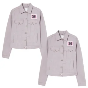 Valentine Day Couples Light Pink Jean Jacket