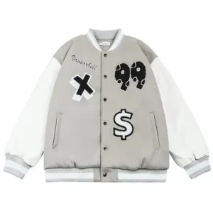 Vancarhell Nothing 99 Grey Letterman Jacket