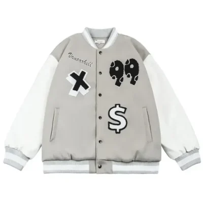 Vancarhell Nothing 99 Grey Letterman Jacket