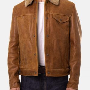 Vintage Buffalo Leather Trucker Jacket
