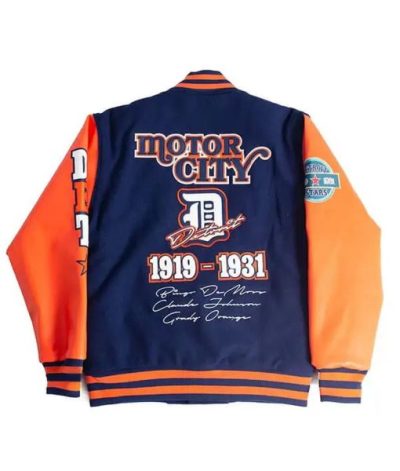 Nlbm Team Detroit Stars Baseball Varsity Blue And Orange Jacket
