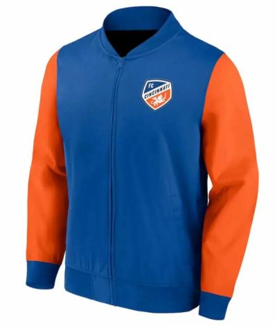 Fc Cincinnati Blue And Orange Varsity Jacket