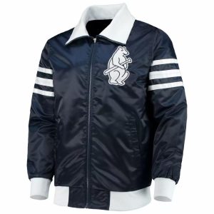 MLB Navy Chicago Cubs The Captain III Satin Jacket
