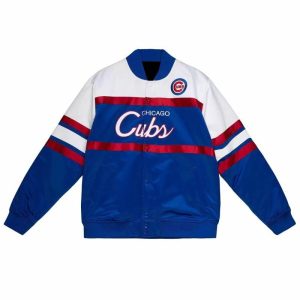 NFL Chicago Cubs Blue And White Satin Jacket