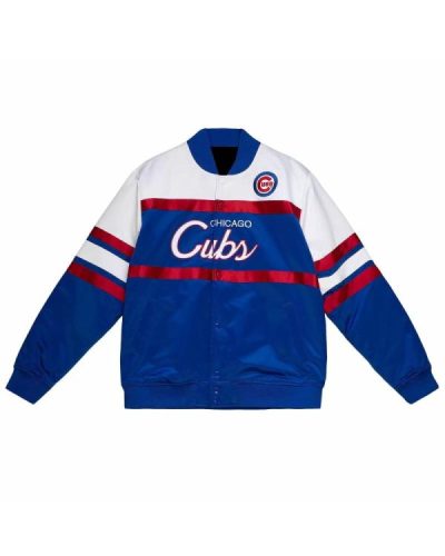 NFL Chicago Cubs Blue And White Satin Jacket