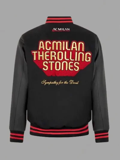 AC Milan X Rolling Stones Letterman Varsity Jacket