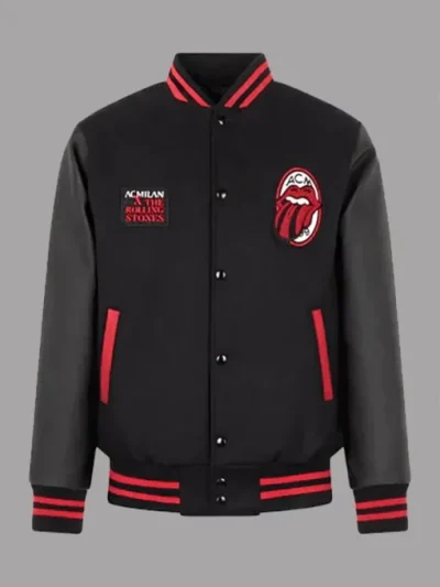 AC Milan X Rolling Stones Letterman Varsity Jacket