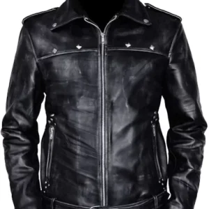 Aaron Paul A Long Way Down Leather Black Jacket