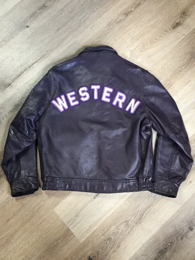 Vintage Western University Purple Varsity Jacket