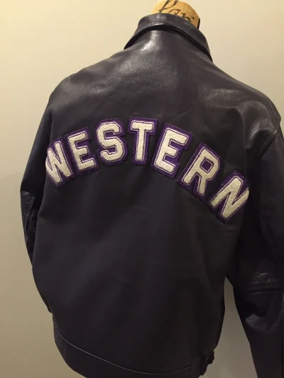 Vintage Western University Purple Varsity Jacket