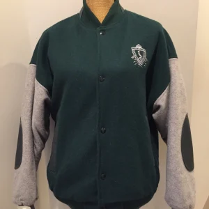 Vintage Mayflower Curling Green And Grey Varsity Jacket