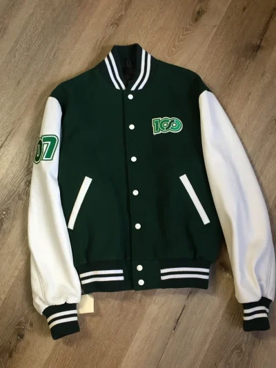 Roots “sobey’s Centenary Anniversary” Green And White Varsity Jacket