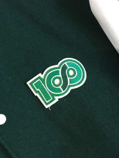 Roots “sobey’s Centenary Anniversary” Green And White Varsity Jacket