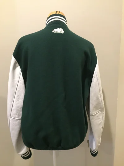 Roots “sobey’s Centenary Anniversary” Green And White Varsity Jacket